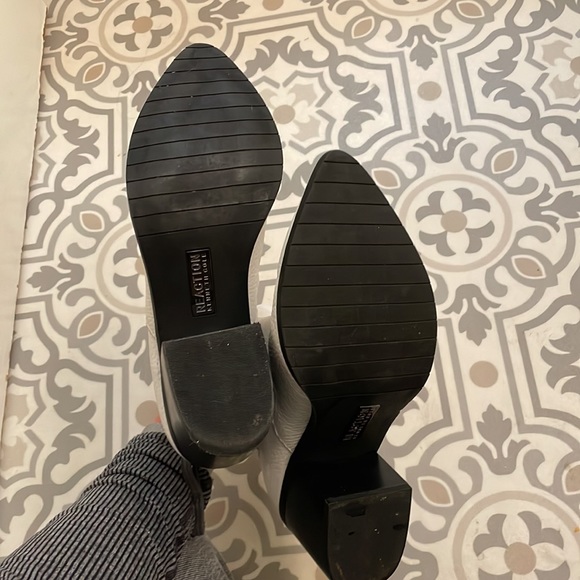 White Leather Cowboy Boot Zipper Kenneth Cole Size 10 - Picture 4 of 7